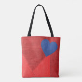 Rode denim hart Canvas tas (Achterkant)