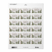 Rode dennenbos waterverf retouradres etiket (Full Sheet)