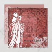 Rode Design eenmaal op een uitnodiging voor een ti (Voorkant / Achterkant)