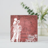 Rode Design eenmaal op een uitnodiging voor een ti (Staand voorkant)