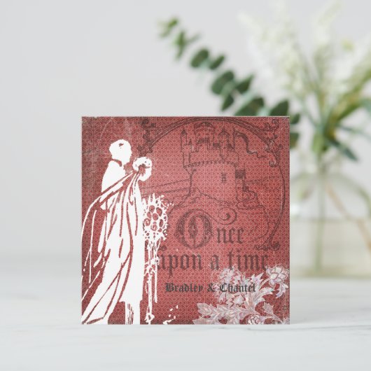 Rode Design eenmaal op een uitnodiging voor een ti (Staand voorkant)