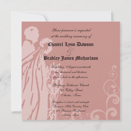 Rode Design eenmaal op een uitnodiging voor een ti (Achterkant)