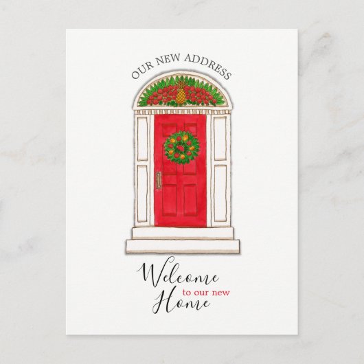 Rode Deur Ananas Nieuw Adres Briefkaart (Voorkant)