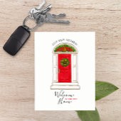 Rode Deur Ananas Nieuw Adres Briefkaart