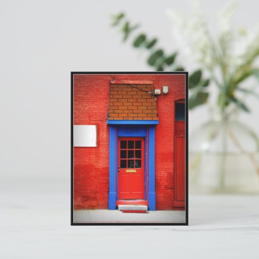 Rode deur briefkaart (Staand voorkant)