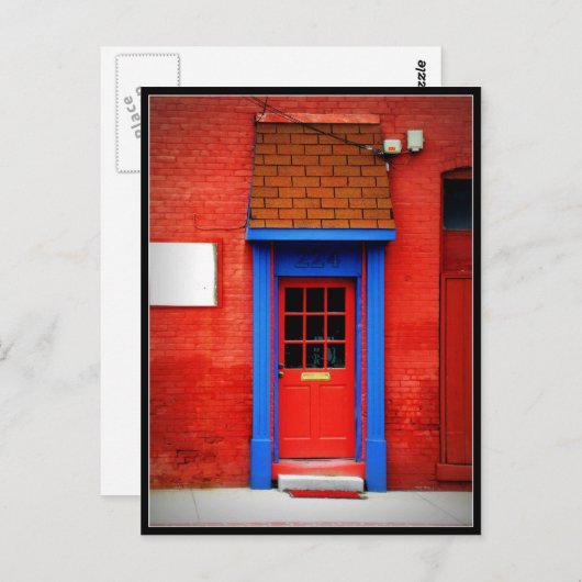 Rode deur briefkaart (Voorkant / Achterkant)