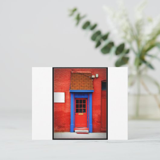 Rode deur briefkaart (Staand voorkant)