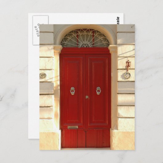 Rode deur briefkaart (Voorkant / Achterkant)