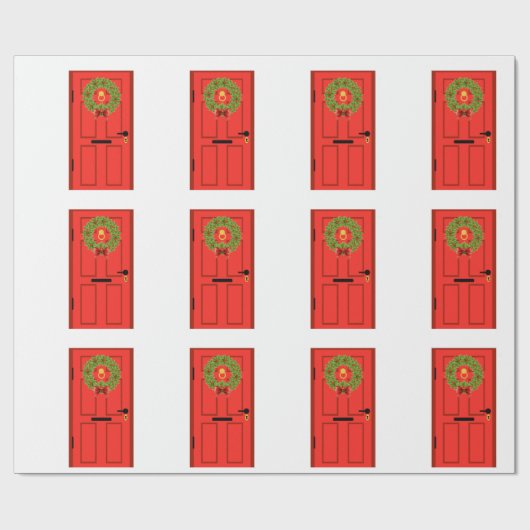 Rode deur cadeaupapier (Vlak)