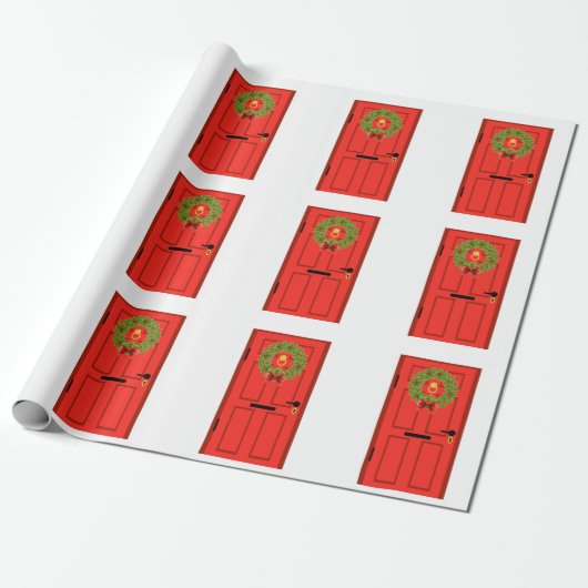 Rode deur cadeaupapier (Uitgerold)