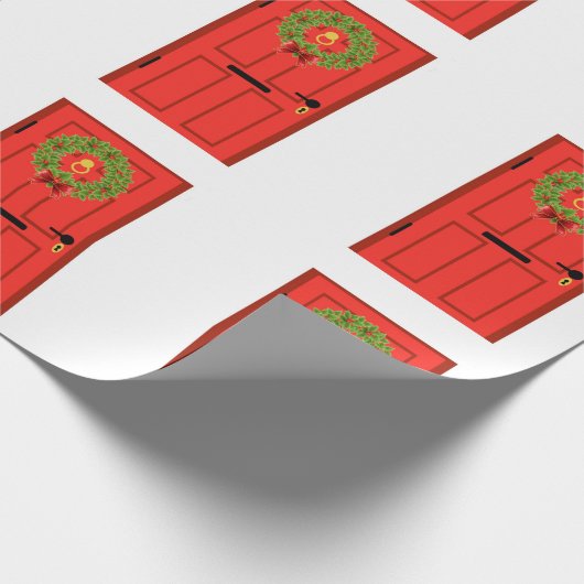 Rode deur cadeaupapier (Hoek)