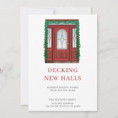 Rode deur Decking nieuwe hallen nieuw adres verpla Feestdagenkaart (Voorkant)