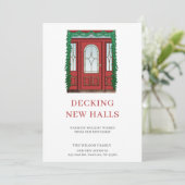 Rode deur Decking nieuwe hallen nieuw adres verpla Feestdagenkaart (Staand voorkant)