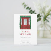 Rode deur Decking nieuwe hallen nieuw adres verpla Feestdagenkaart (Staand voorkant)