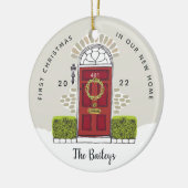Rode deur Eerste Kerstmis in ons nieuwe huis Keramisch Ornament (Links)