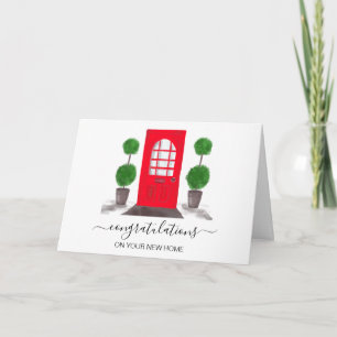 rode deur Happy Home Jubileumdeur Illustratie Kaart