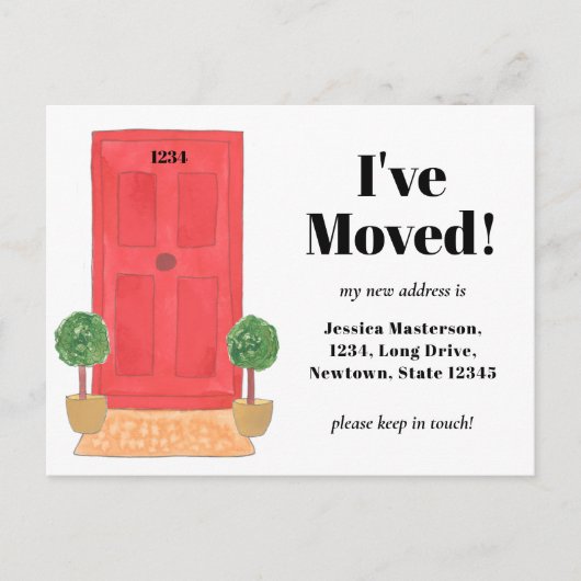 Rode deur ik heb het Briefkaart van de Aankondigin (Voorkant)