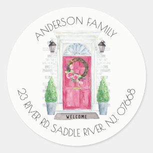 Rode deur   Nieuwe sticker van label voor thuisadr