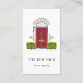 Rode deur | Stationair of intern ontwerp Visitekaartje