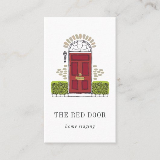 Rode deur | Stationair of intern ontwerp Visitekaartje (Voorkant)