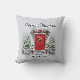  rode deur voor prettige kerstfeestdag kussen