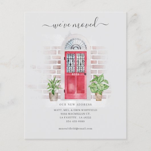 Rode deur we hebben Adres Bewegende Aankondiging B Flyer (Voorkant)