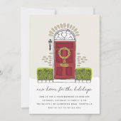 Rode Deuren Holiday Housewarming Party Kaart (Voorkant)