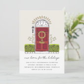 Rode Deuren Holiday Housewarming Party Kaart (Staand voorkant)