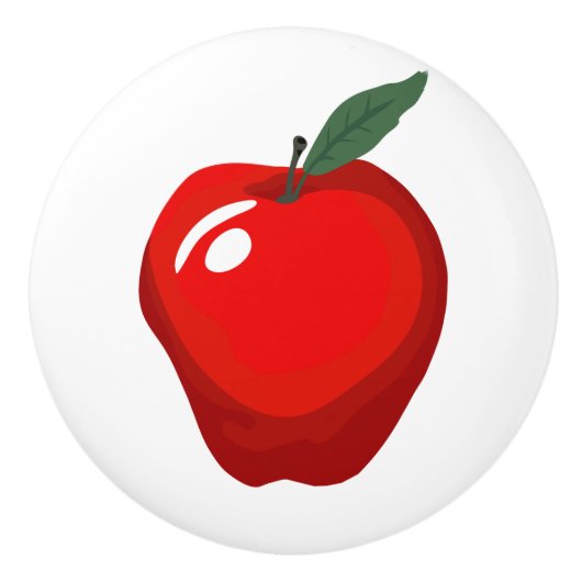 Rode deurknop keramische knop (Voorkant)