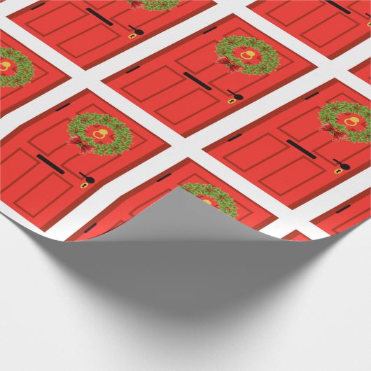 Rode deuropslagpapier cadeaupapier (Hoek)