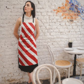 Rode diagonale strepen schort