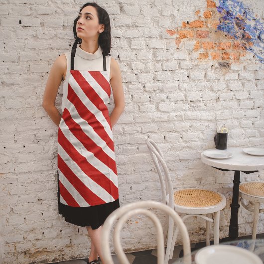 Rode diagonale strepen schort