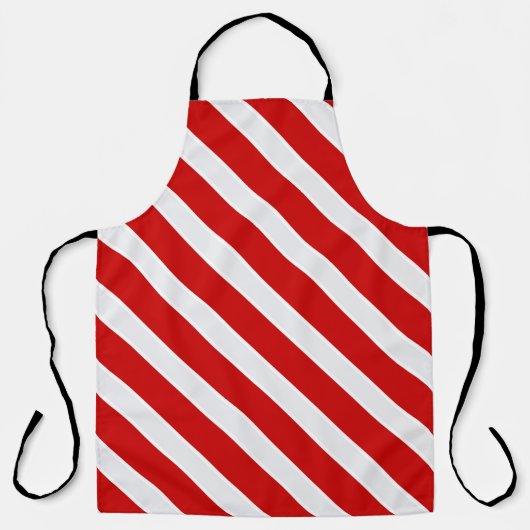 Rode diagonale strepen schort (Voorkant)