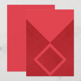 Rode diamant minimalistische uitnodiging in gewaag