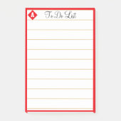Rode diamant & monogram op witte lijn post-it® notes (Voorkant)