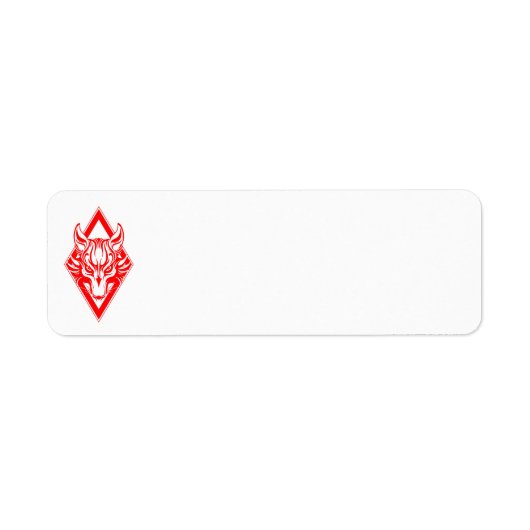 Rode Diamant Wolf Gezicht Graphic Etiket (Voorkant)