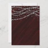 Rode & Diamanten Glamour Glitter Uitnodigingen (Achterkant)