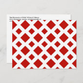 Rode diamanten op wit briefkaart (Voorkant / Achterkant)
