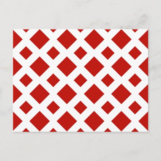 Rode diamanten op wit briefkaart (Voorkant)