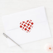 Rode diamanten op wit hart sticker (Envelop)