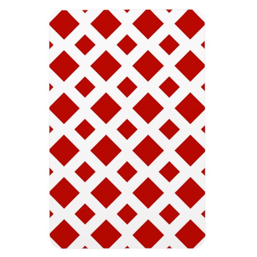 Rode diamanten op wit magneet (Verticaal)