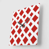 Rode diamanten op wit vierkante klok (Hoek)