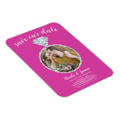 Rode diamanten ring Bling foto save the date Magneet (Rechterzijde)
