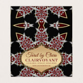 Rode Diamanten Ster Godin Tempel Tarot Visitekaartje (Buitenkant ongevouwen)