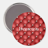 Rode Diamanten Tufts Kerstmis Magneet (Voorkant / Achterkant)