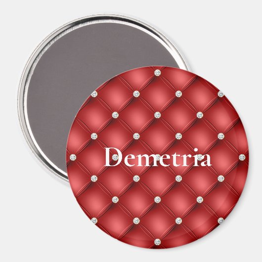 Rode Diamanten Tufts Kerstmis Magneet (Voorkant / Achterkant)