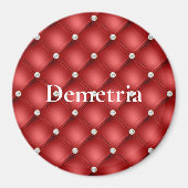 Rode Diamanten Tufts Kerstmis Magneet (Voorkant)