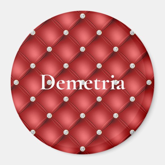 Rode Diamanten Tufts Kerstmis Magneet (Voorkant)