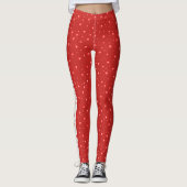 Rode diamanten valentijnen harten patroon leggings (Voorkant)