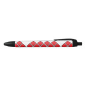 Rode diamanten zwarte inkt pen (Bovenkant)